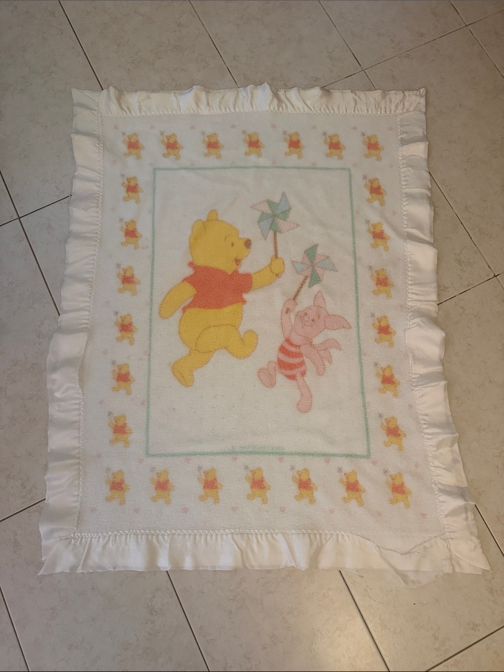 Disney Vintage Winnie the Pooh and piglet baby blanket
